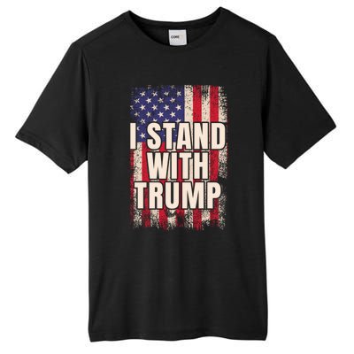 I Stand With Trump American Flag Pro Trump Gift Tall Fusion ChromaSoft Performance T-Shirt