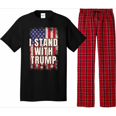 I Stand With Trump American Flag Pro Trump Gift Pajama Set