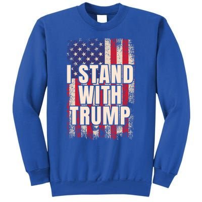 I Stand With Trump American Flag Pro Trump Gift Tall Sweatshirt