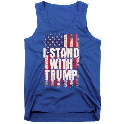 I Stand With Trump American Flag Pro Trump Gift Tank Top