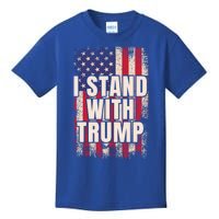 I Stand With Trump American Flag Pro Trump Gift Kids T-Shirt