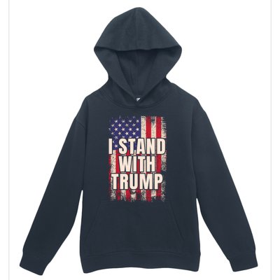 I Stand With Trump American Flag Pro Trump Gift Urban Pullover Hoodie