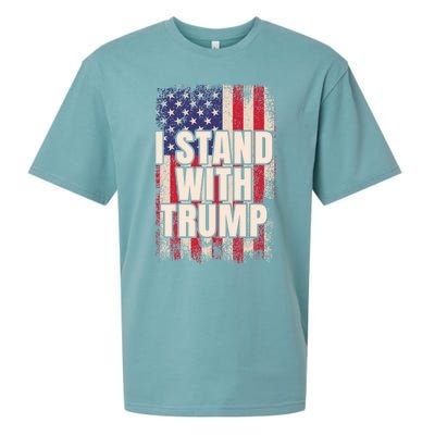 I Stand With Trump American Flag Pro Trump Gift Sueded Cloud Jersey T-Shirt