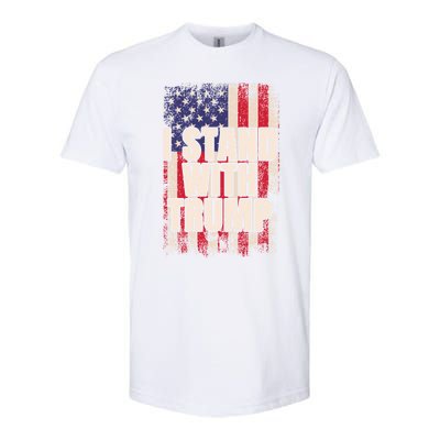 I Stand With Trump American Flag Pro Trump Gift Softstyle CVC T-Shirt