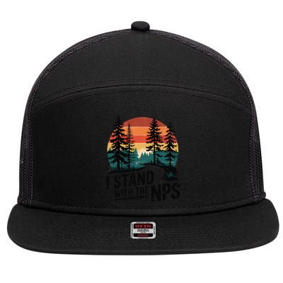 I Stand With The NPS National Park Support Park Rangers 7 Panel Mesh Trucker Snapback Hat