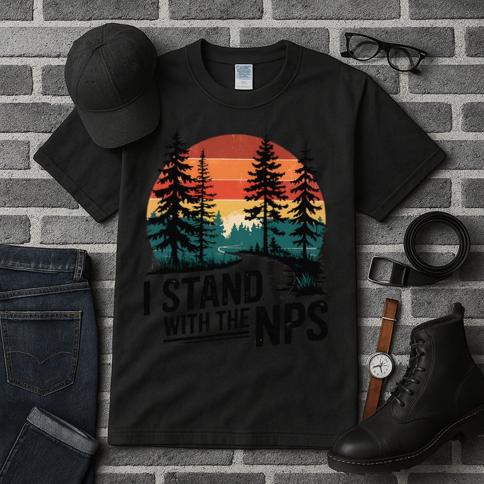 I Stand With The NPS National Park Support Park Rangers Tall T-Shirt
