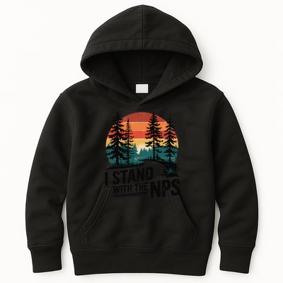 I Stand With The NPS National Park Support Park Rangers Kids Hoodie