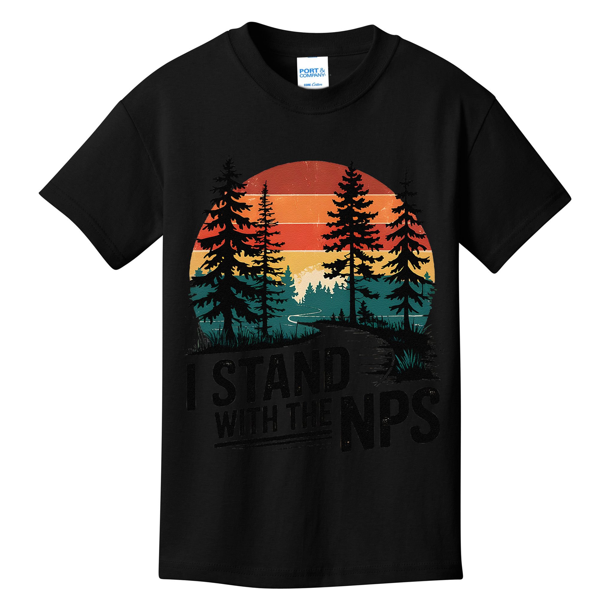 I Stand With The NPS National Park Support Park Rangers Kids T-Shirt