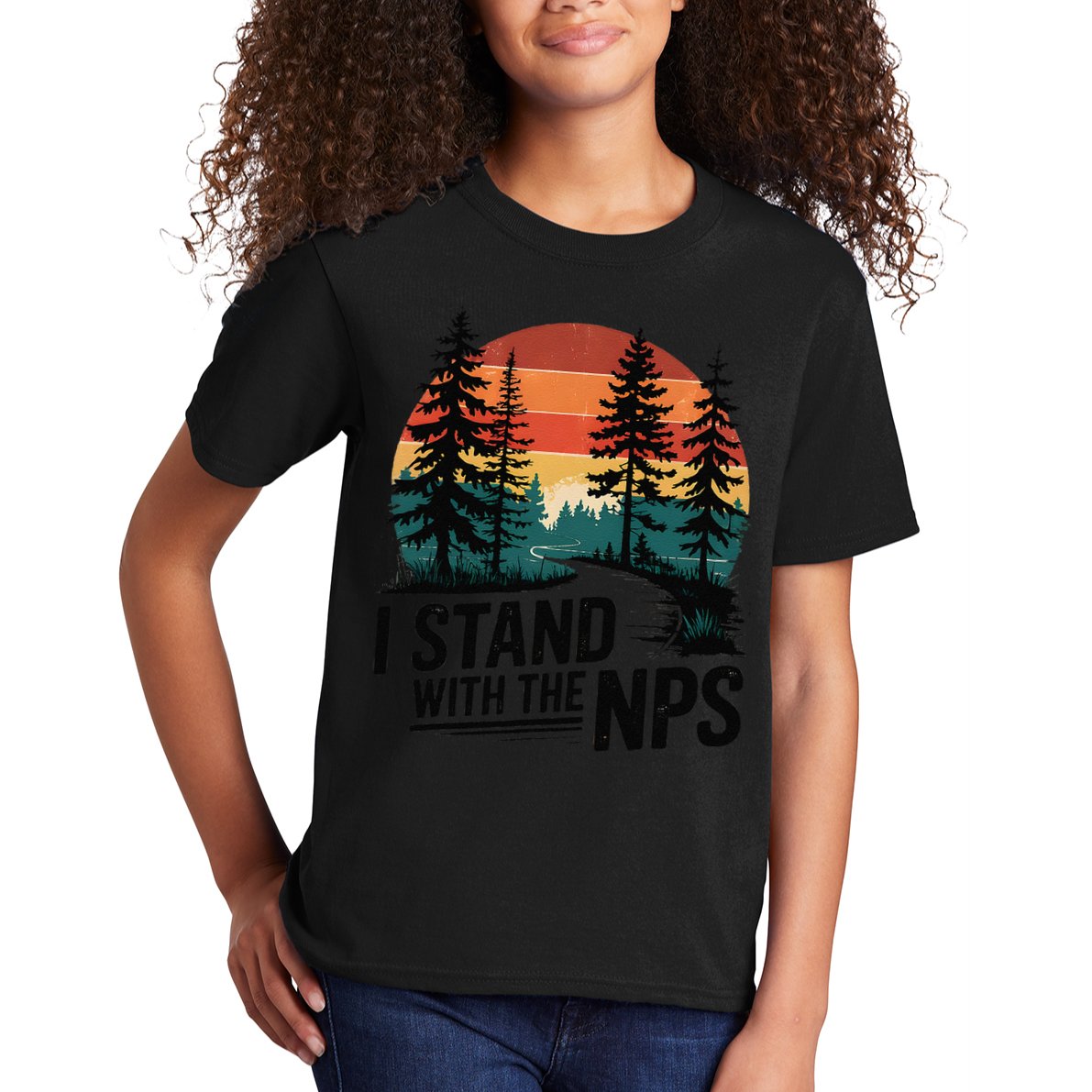 I Stand With The NPS National Park Support Park Rangers Kids T-Shirt