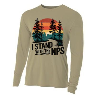 I Stand With The NPS National Park Support Park Rangers Cooling Performance Long Sleeve Crew