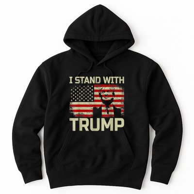 I Stand With Trump American Flag Hoodie