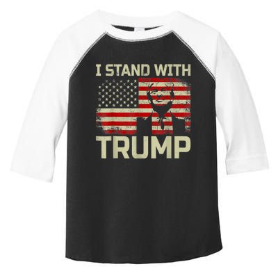 I Stand With Trump American Flag Toddler Fine Jersey T-Shirt