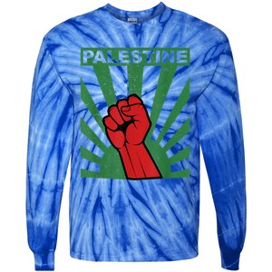 I Stand With Palestine For Their Freedom Free Palestine Tie-Dye Long Sleeve Shirt