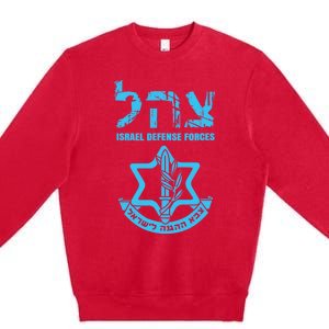 I Stand With Israel Jewish Israeli Flag Jewish Premium Crewneck Sweatshirt