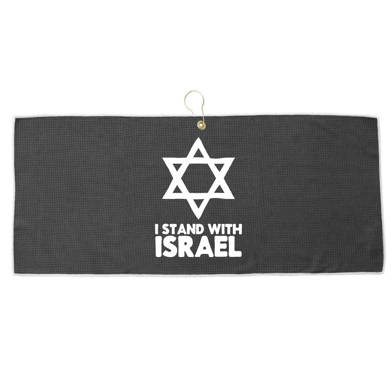 I Stand With Israel Jewish Support Israel Large Microfiber Waffle Golf Towel