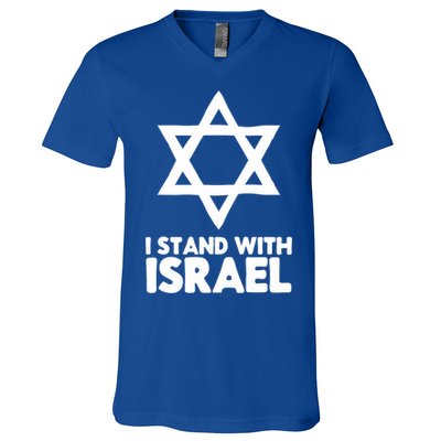 I Stand With Israel Jewish Support Israel V-Neck T-Shirt