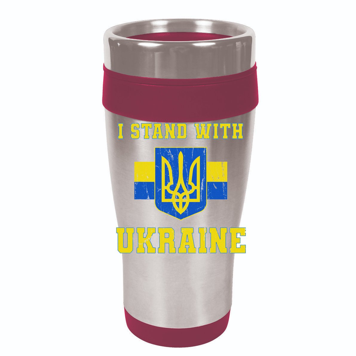 I Stand With Ukraine Vintage Ukrainian Flag Ladies PosiCharge Tri-Blend Wicking Tank