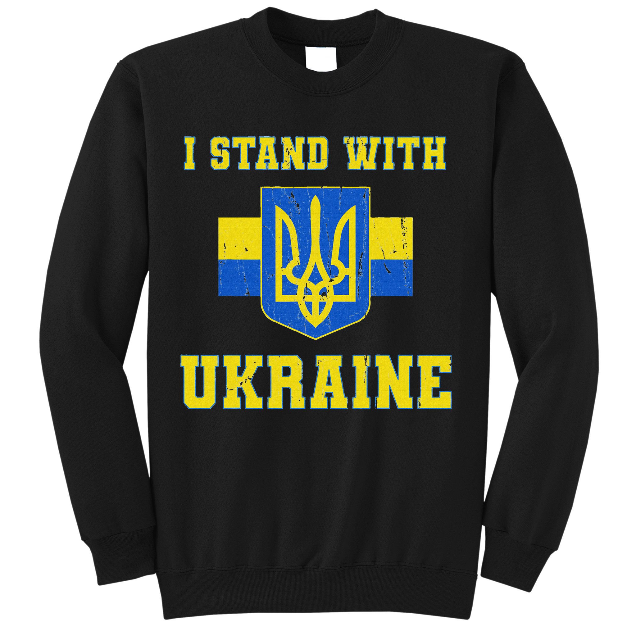 I Stand With Ukraine Vintage Ukrainian Flag Sweatshirt