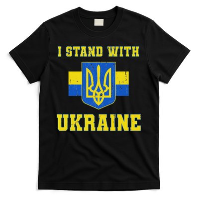 I Stand With Ukraine Vintage Ukrainian Flag T-Shirt