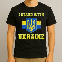 I Stand With Ukraine Vintage Ukrainian Flag T-Shirt