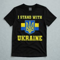 I Stand With Ukraine Vintage Ukrainian Flag T-Shirt