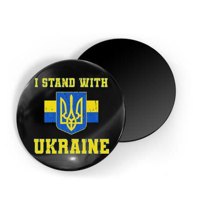 I Stand With Ukraine Vintage Ukrainian Flag Magnet