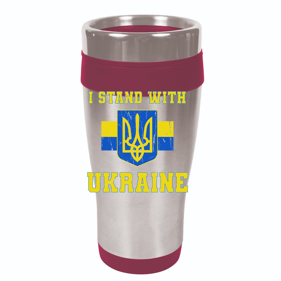 I Stand With Ukraine Vintage Ukrainian Flag Womens Tank Top