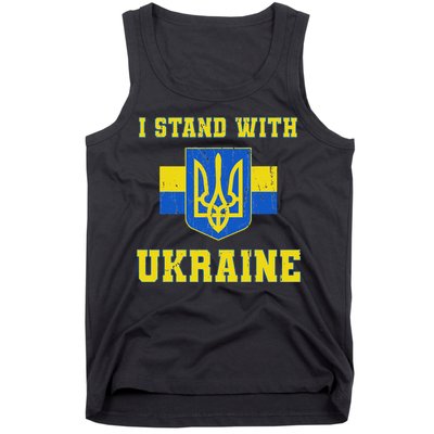 I Stand With Ukraine Vintage Ukrainian Flag Tank Top