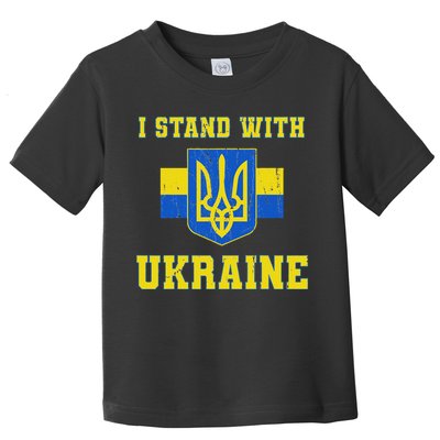 I Stand With Ukraine Vintage Ukrainian Flag Toddler T-Shirt