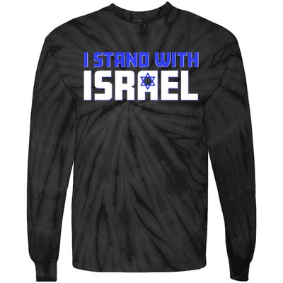 I Stand With Israel Support Tie-Dye Long Sleeve Shirt