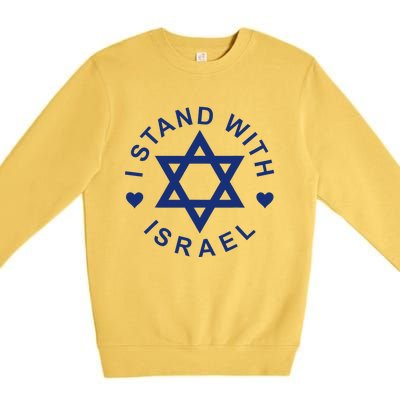 I Stand With Israel Israeli Flag Jewish Star Of David Premium Crewneck Sweatshirt