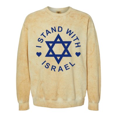 I Stand With Israel Israeli Flag Jewish Star Of David Colorblast Crewneck Sweatshirt