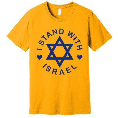 I Stand With Israel Israeli Flag Jewish Star Of David Premium T-Shirt