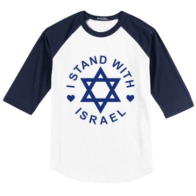 I Stand With Israel Israeli Flag Jewish Star Of David Baseball Sleeve Shirt