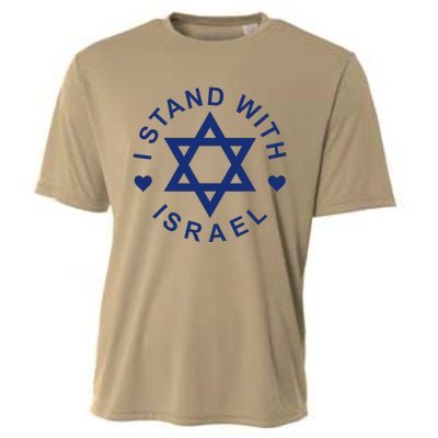 I Stand With Israel Israeli Flag Jewish Star Of David Cooling Performance Crew T-Shirt