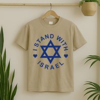 I Stand With Israel Israeli Flag Jewish Star Of David T-Shirt