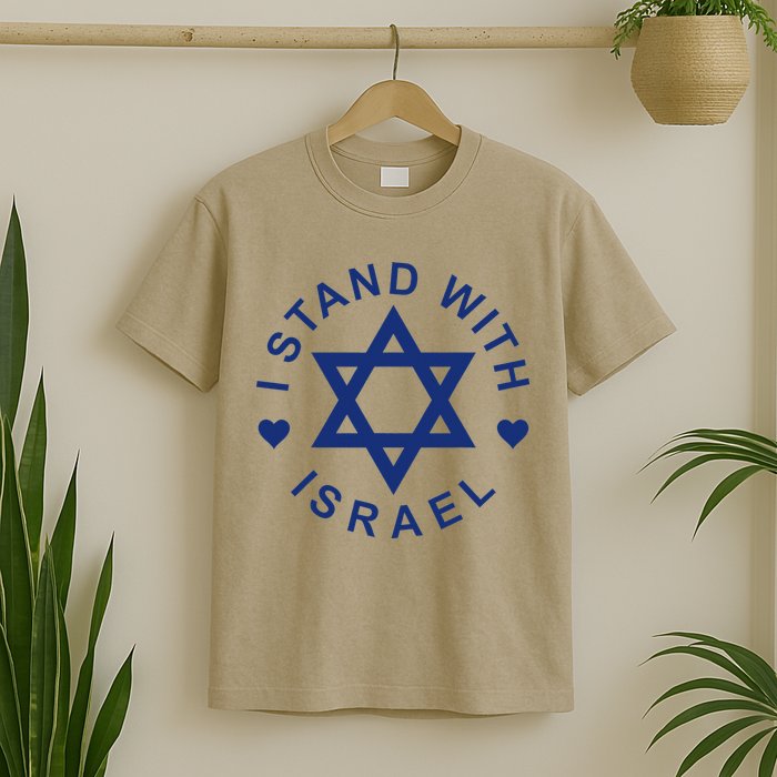 I Stand With Israel Israeli Flag Jewish Star Of David T-Shirt