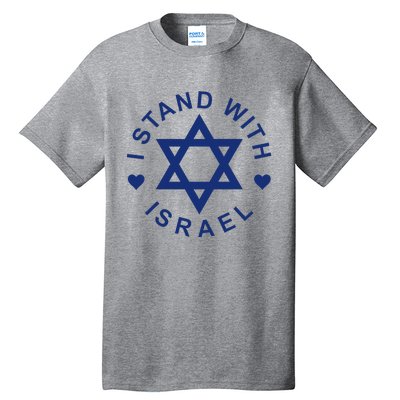 I Stand With Israel Israeli Flag Jewish Star Of David Tall T-Shirt