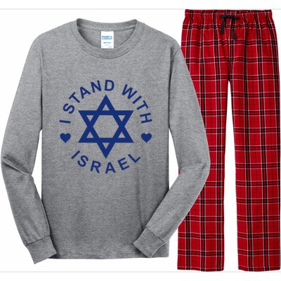 I Stand With Israel Israeli Flag Jewish Star Of David Long Sleeve Pajama Set