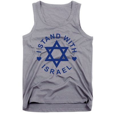 I Stand With Israel Israeli Flag Jewish Star Of David Tank Top