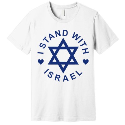 I Stand With Israel Israeli Flag Jewish Star Of David Premium T-Shirt