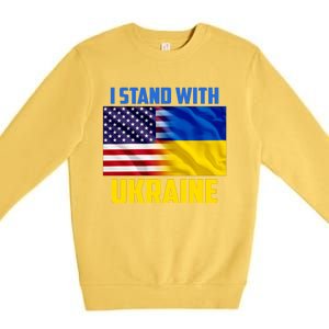 I Stand With Ukraine USA Ukrainian Pride Support Premium Crewneck Sweatshirt