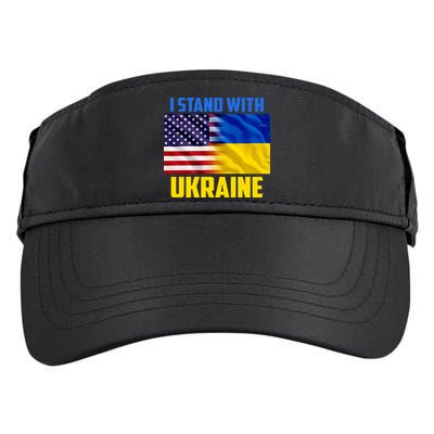 I Stand With Ukraine USA Ukrainian Pride Support Adult Drive Performance Visor