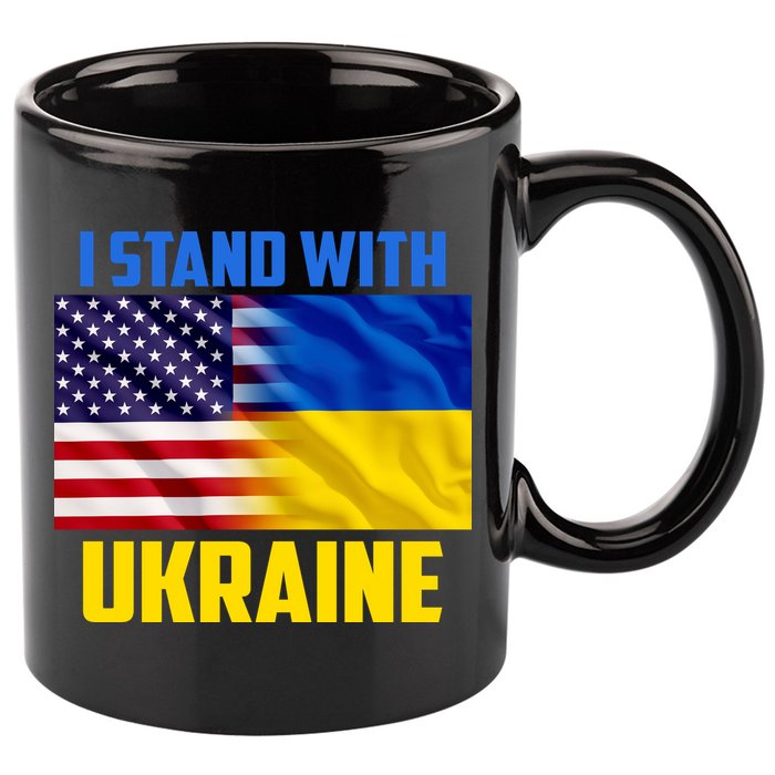 I Stand With Ukraine USA Ukrainian Pride Support 11oz C Handle Ceramic Mug