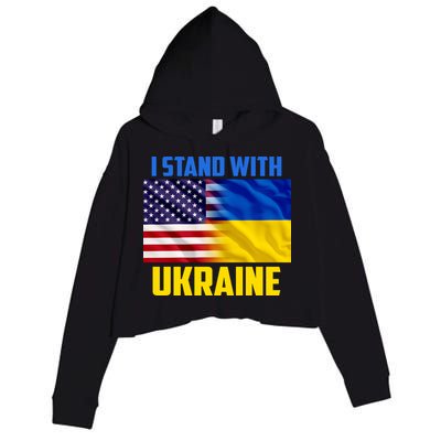 I Stand With Ukraine USA Ukrainian Pride Support Crop Fleece Hoodie
