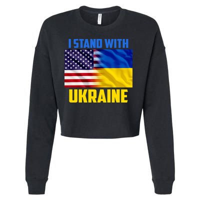 I Stand With Ukraine USA Ukrainian Pride Support Cropped Pullover Crew