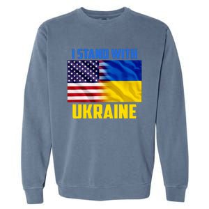 I Stand With Ukraine USA Ukrainian Pride Support Garment-Dyed Sweatshirt