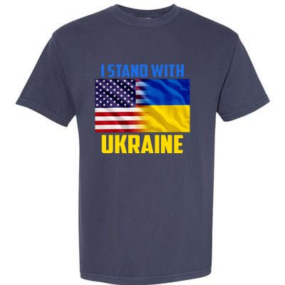 I Stand With Ukraine USA Ukrainian Pride Support Garment-Dyed Heavyweight T-Shirt