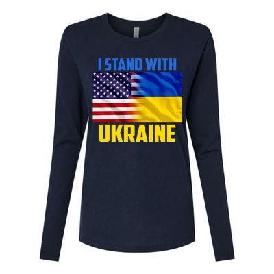 I Stand With Ukraine USA Ukrainian Pride Support Womens Cotton Relaxed Long Sleeve T-Shirt