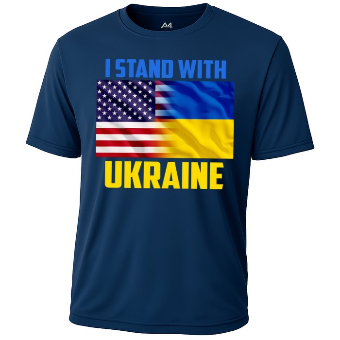I Stand With Ukraine USA Ukrainian Pride Support Cooling Performance Crew T-Shirt